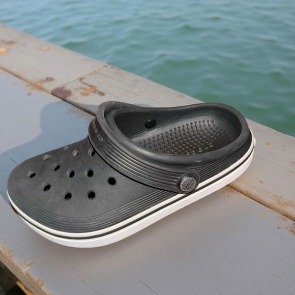 Little Kids Unisex Off Crocs Court Black Clogs Slip On Size C12 - Picture 1 of 9